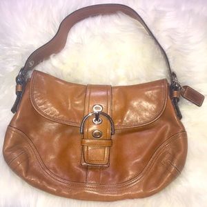 COACH Brown  Leather Hobo Shoulder Bag Purse